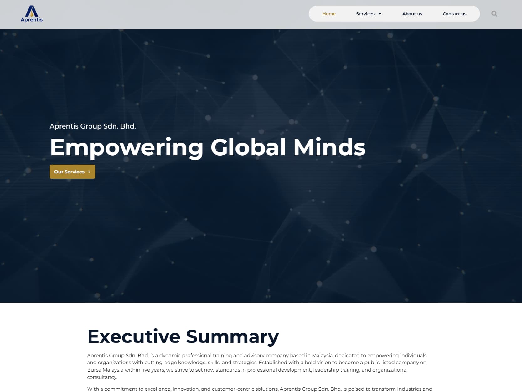Aprentis Group website on desktop and mobile